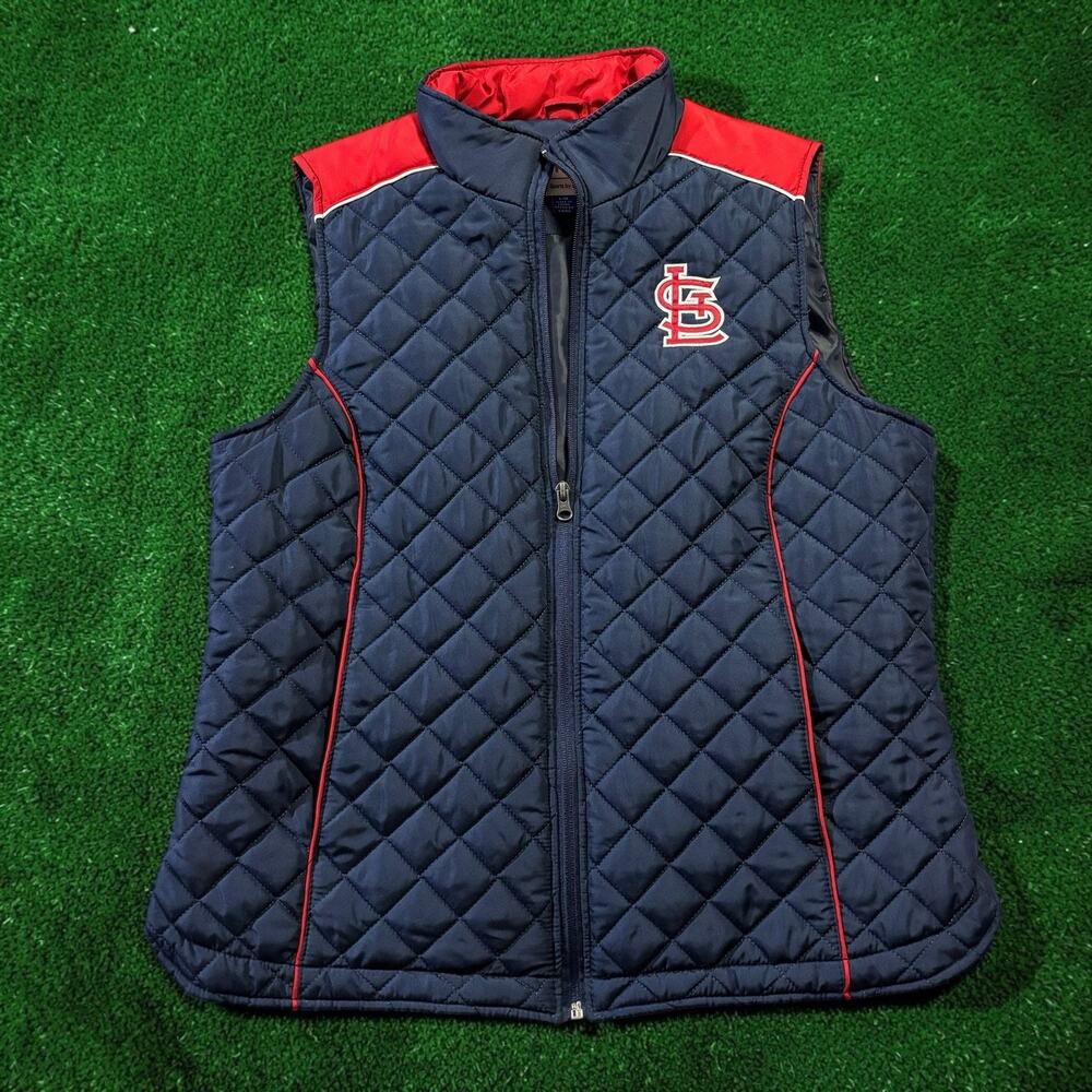 G-III Carl Banks St. Louis Cardinals MLB Vest Quilted Puffer Women's Large Navy
